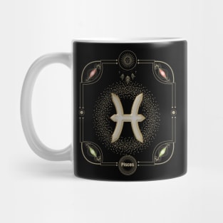 Golden pisces zodiac sign Mug